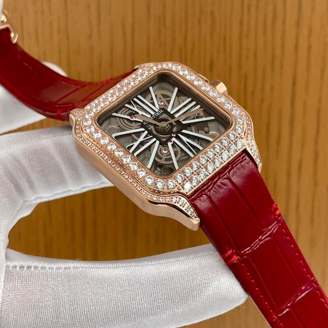 CATIER Luxury watch (red leather)